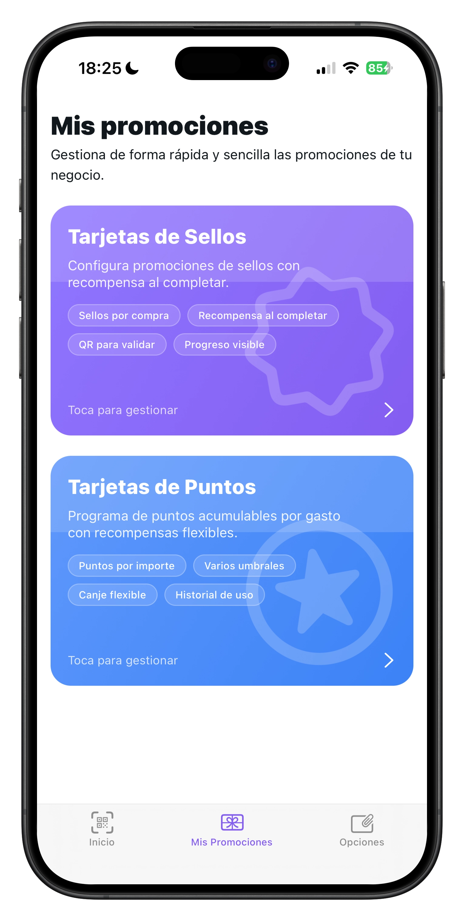 App Socios en iPhone
